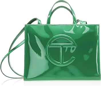 TELFAR Medium Shopping Bag - Greenscreen Patent: Handbags